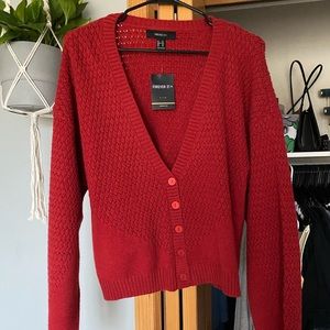 CUTE RED CARDIGAN SWEATER